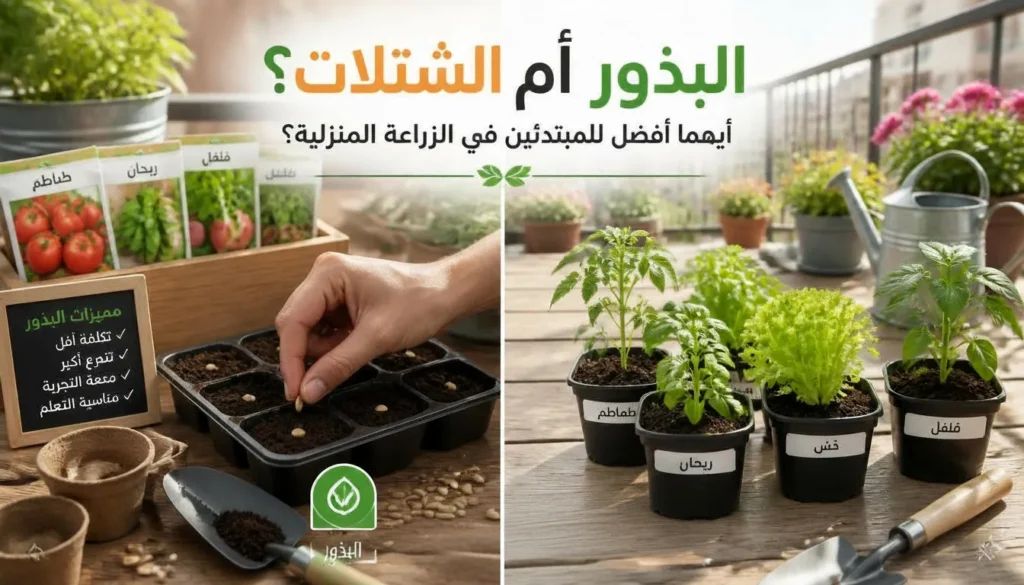 البذور أم الشتلات؟ أيهما أفضل للمبتدئين في الزراعة المنزلية