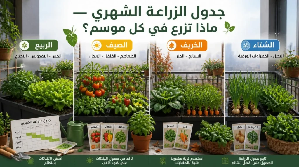 جدول الزراعة الشهري