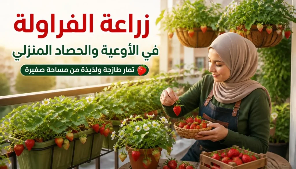 زراعة الفراولة في الأوعية